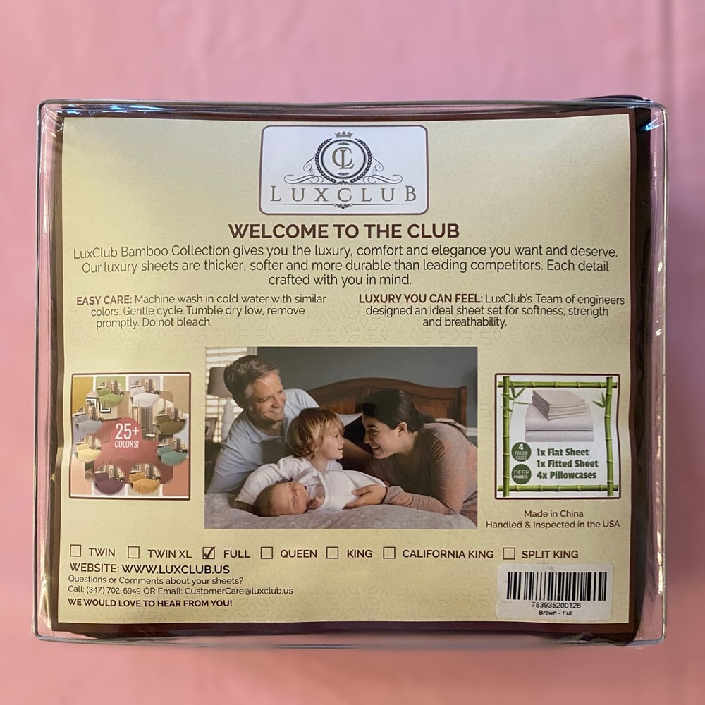 NEW Chocolate Brown Bedding Set FULL Bamboo Fiber Sheet Cooling Dark Bed LUXCLUB